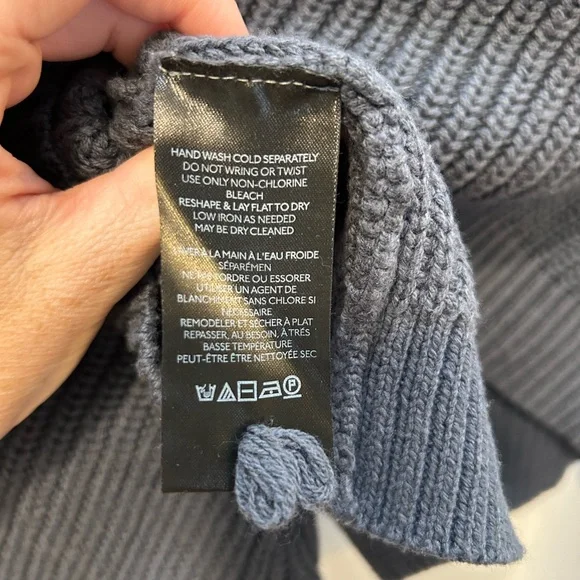 Anthropologie Slate Blue Gray Cropped Knit Sweater Size XXS - Picture 7 of 7